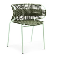 Olive Cielo Stacking Chair with Armrest by Sebastian Herkner