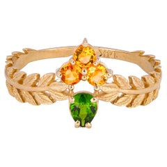 Bague couronne Oliver en or 14k. 