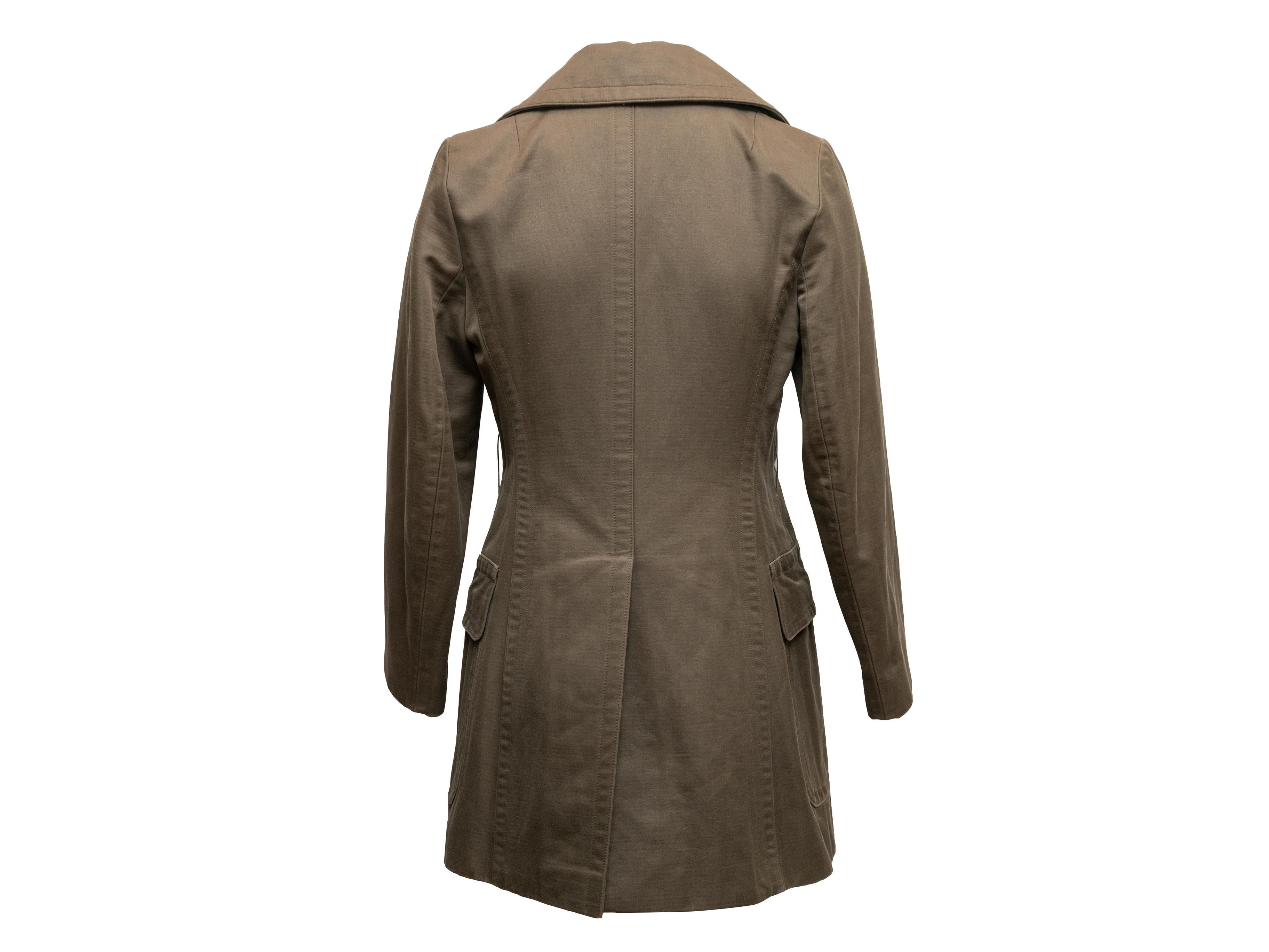 Peacoat de doble botonadura Dries van Noten Oliva Talla EU 40 en Bueno estado para la venta en New York, NY