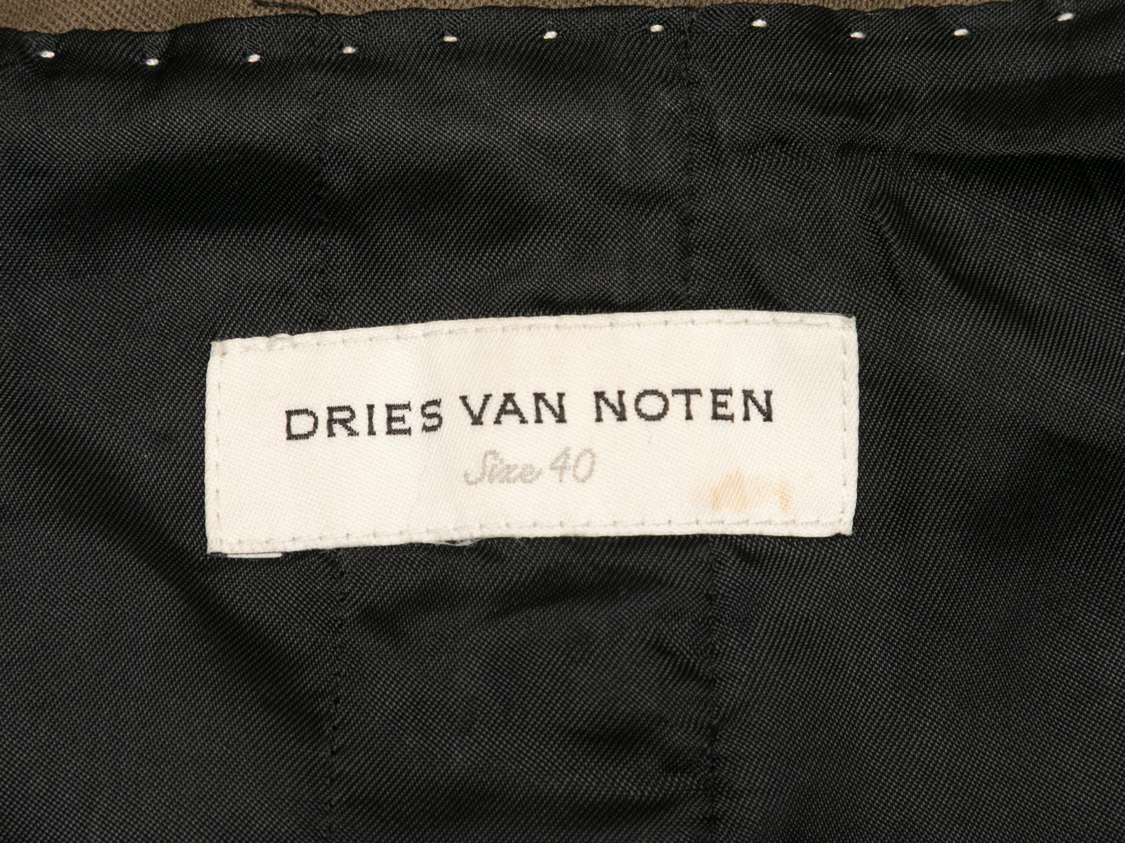 Peacoat de doble botonadura Dries van Noten Oliva Talla EU 40 en venta 1