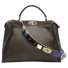 Olive Fendi Peekaboo Shoulder Bag