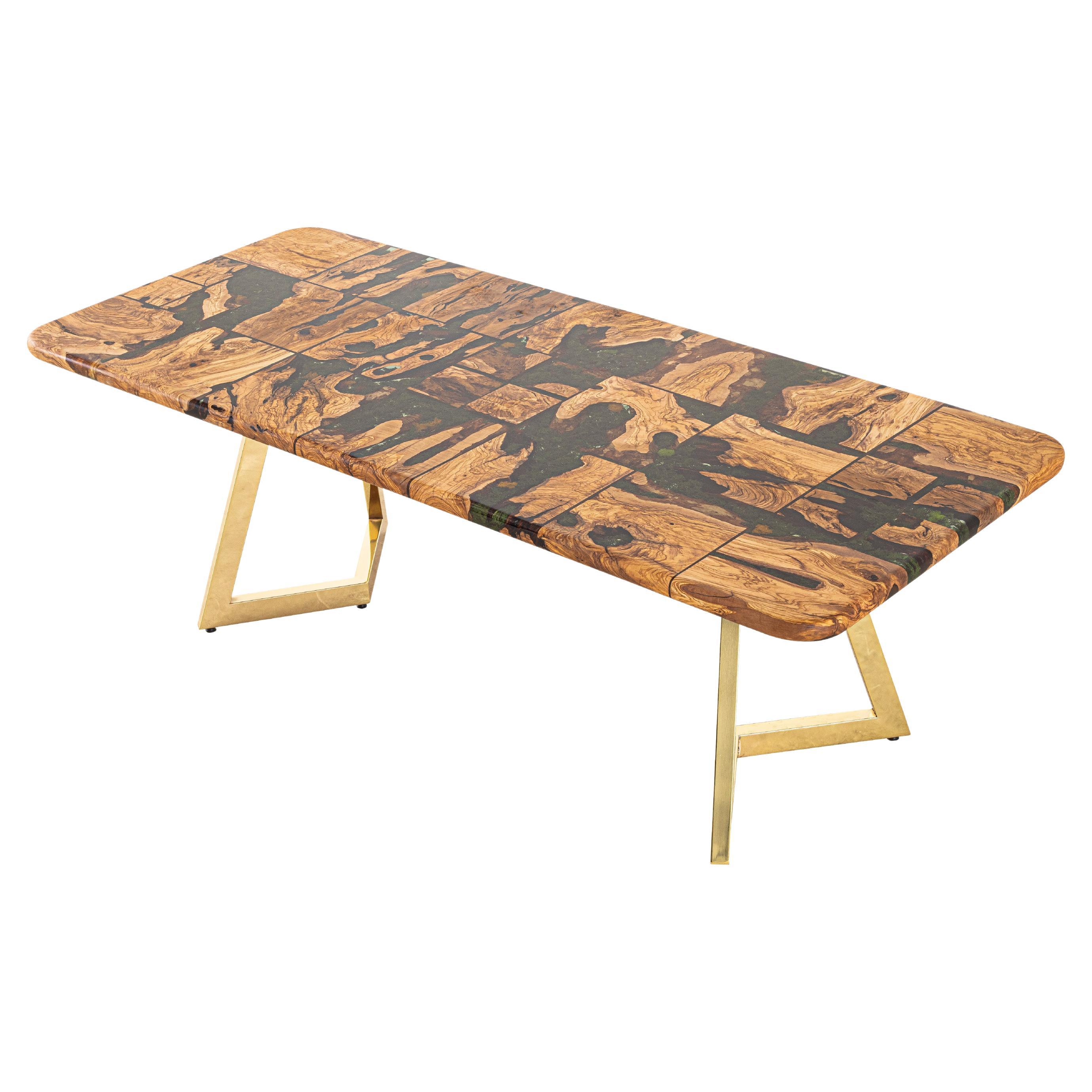 Olive Forest Epoxy Resin Table For Sale