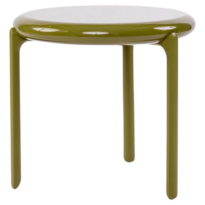 Olive Glossy Lacquer Top Round Coffee Table by B&B Italia - Available Now  For Sale