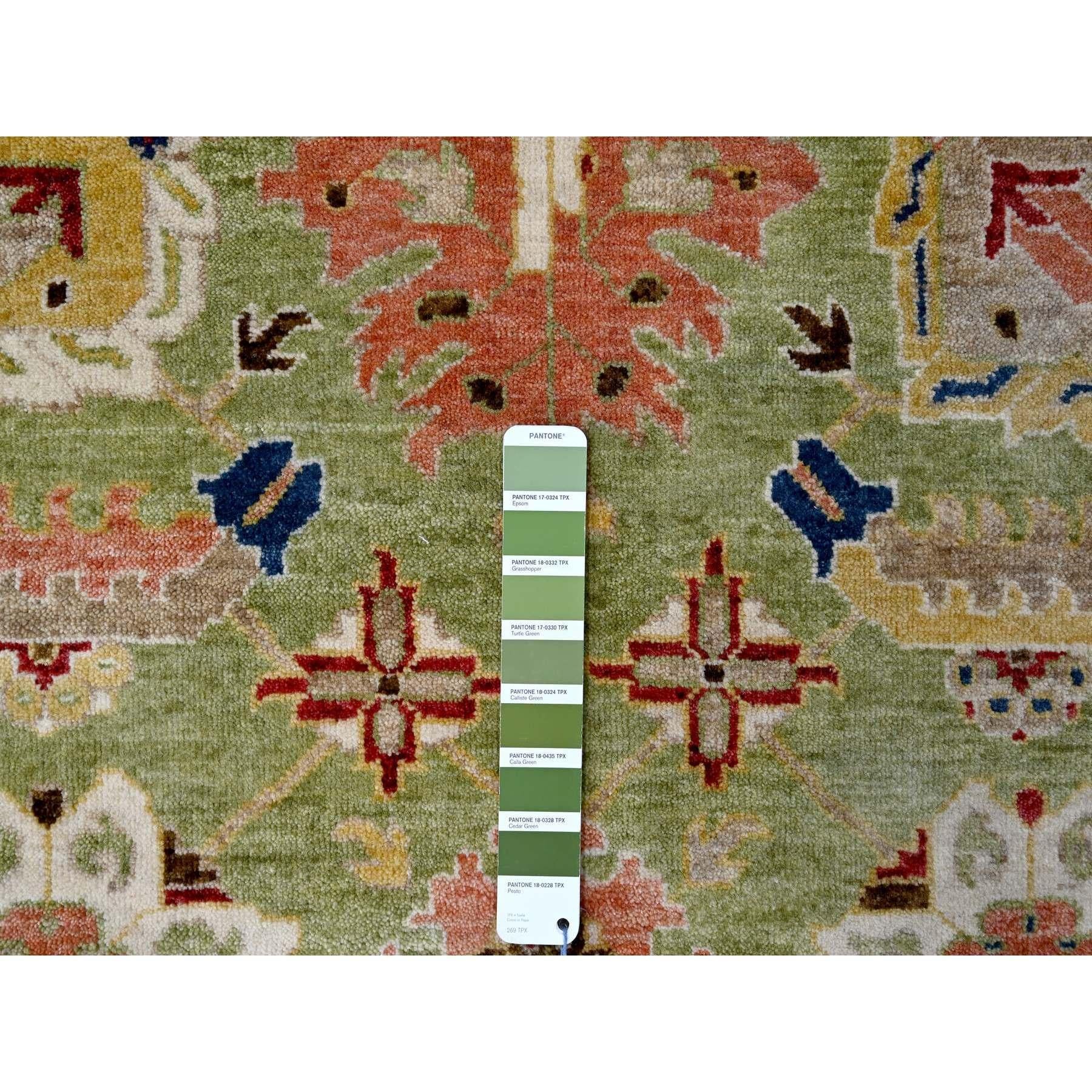 XXIe siècle et contemporain Tapis Heriz Design noué à la main vert olive 8'10