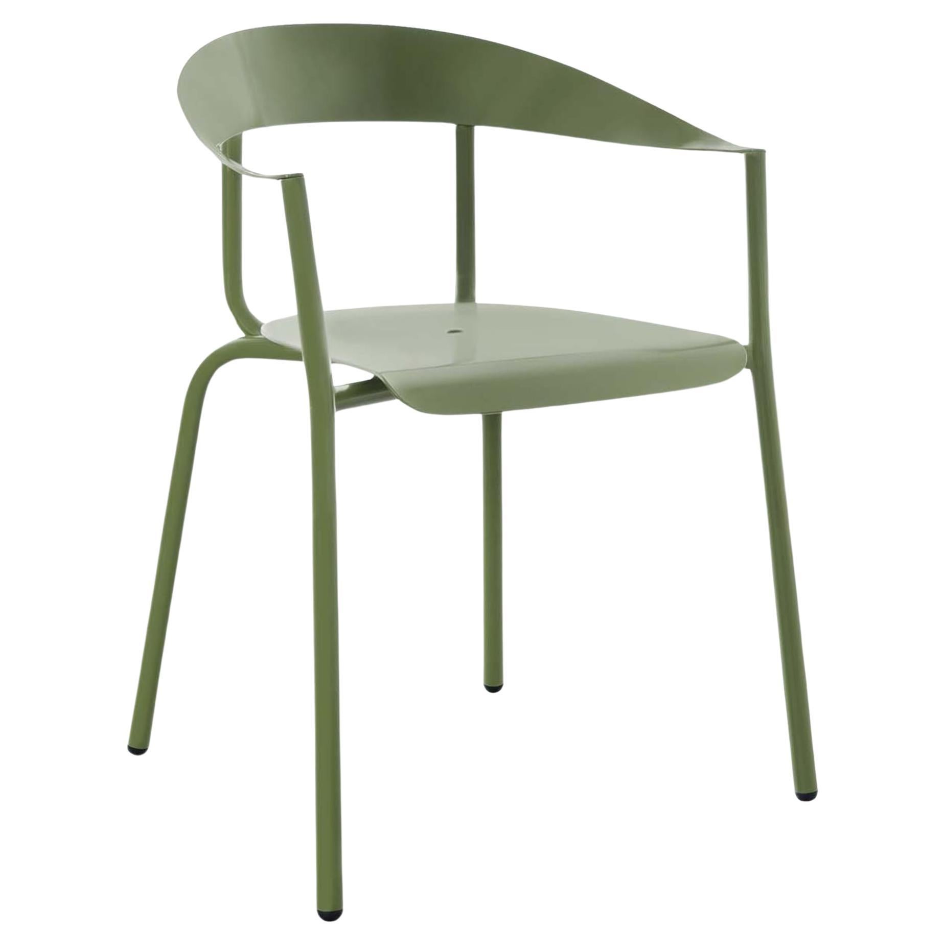 Olive Green AluMito Chair with Armrests by Pascal Bosetti For Sale