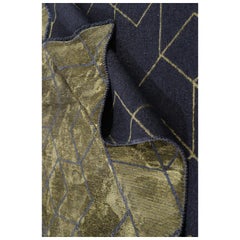 Tappeto di lusso morbido dal design geometrico 3D contemporaneo, verde oliva e grigio scuro.