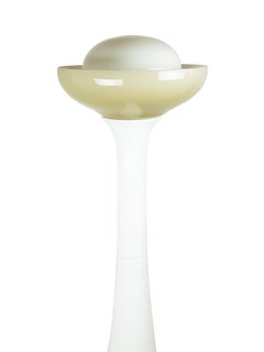 Olive Green and White Murano Glass Floor Lamp by Carlo Nason for Selenova, 1960s