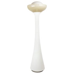 Olive Green and White Murano Glass Floor Lamp by Carlo Nason for Selenova, 1960s