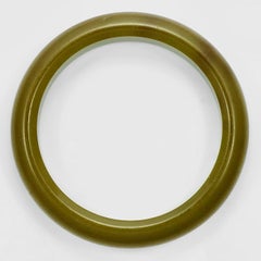 Olive Green Bakelite Bangle Bracelet