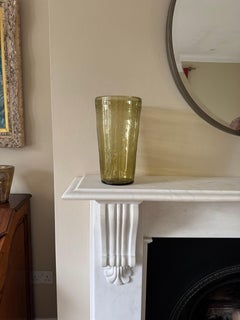 Olive Green bubble glass Biot vase