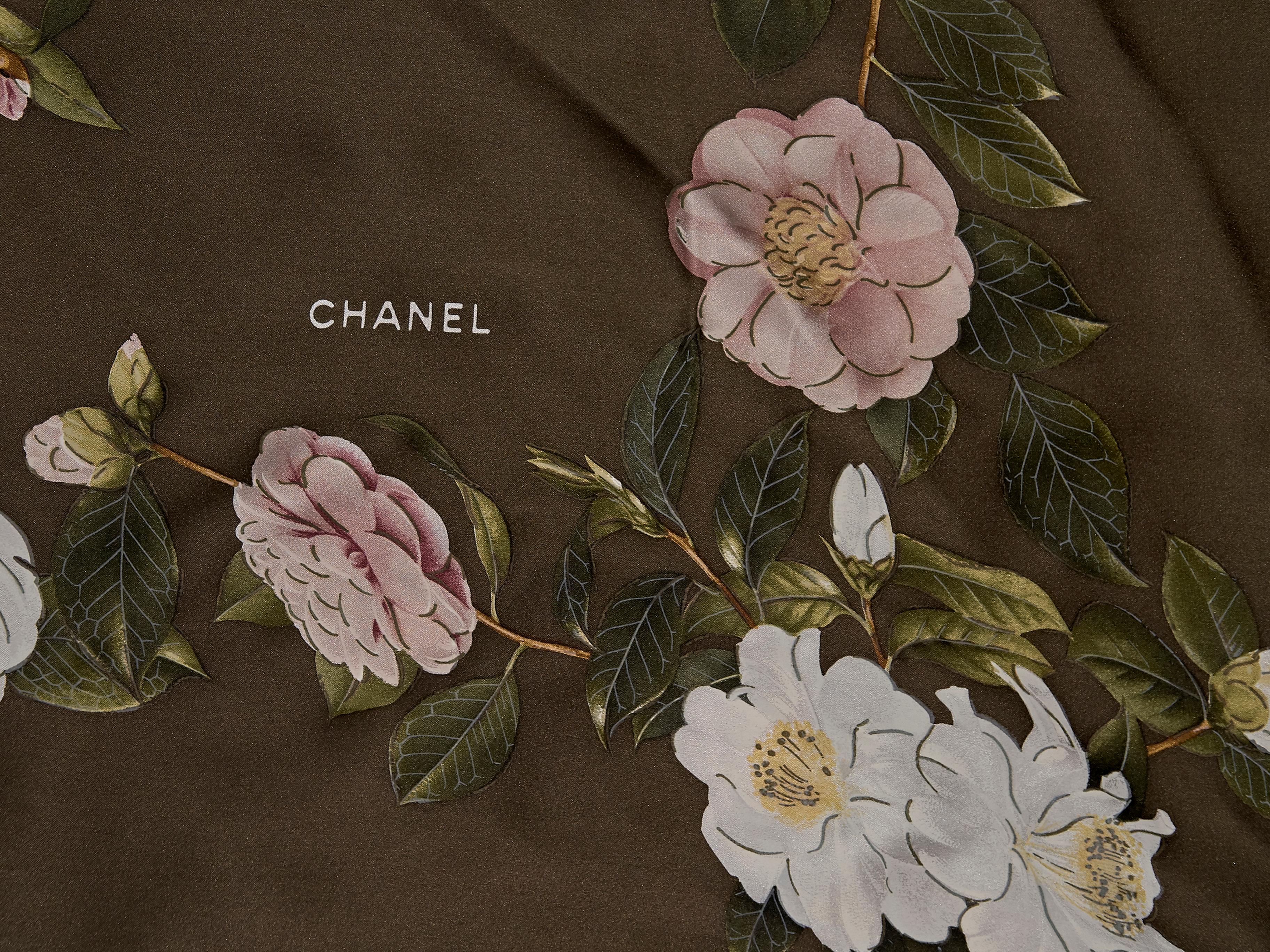 chanel floral scarf