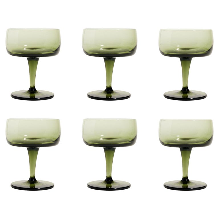 Olive Green Cocktail Glasses Set of Six at 1stDibs