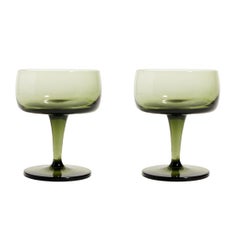 Olive Green Cocktail Glasses Set of Two