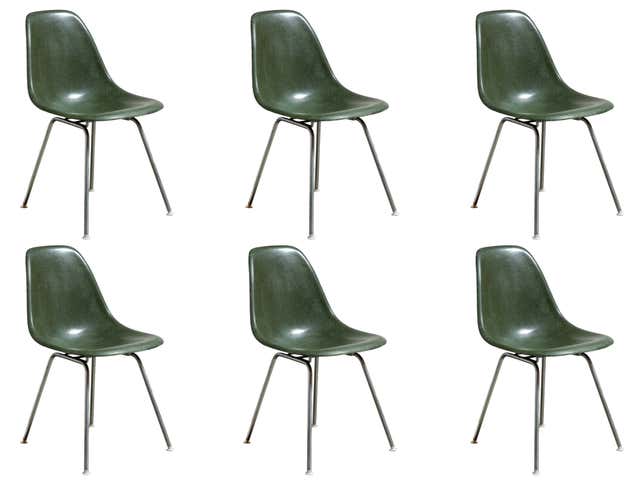 Red Crimson Eames Herman Miller Vintage Fiberglass Shell Chairs For ...