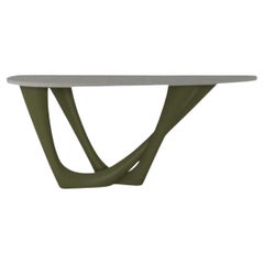 Olive Green G-Console Duo Concrete Top and Stainless Base by Zieta