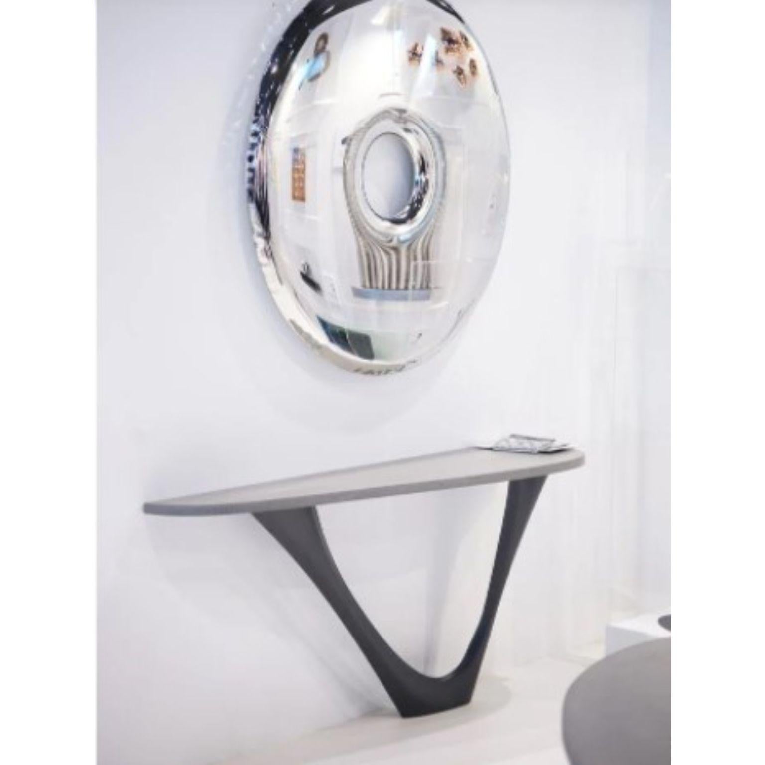 Olivgrüne G-Konsole aus Stahl mit Betonsockel von Zieta (Polnisch) im Angebot