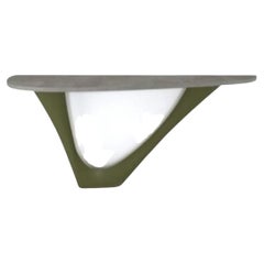 Olive Green G-Console Mono Steel Base with Concrete Top by Zieta