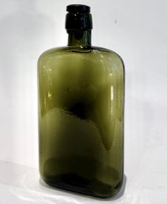 Olive Green Glass Apothecary Bottle with Original Glass Stopper Circa 1930’s