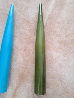 Lampe à suspension vert olive de Gino Vistosi Murano, Italie, années 1960