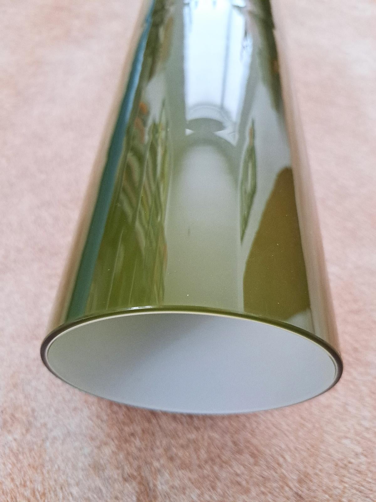 Mid-Century Modern Olive Green Glass Pendant Light by Gino Vistosi Murano, Italy, 1960s For Sale