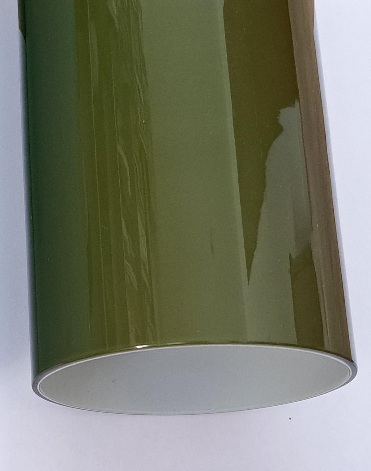 Italian Olive Green Glass Pendant Light by Gino Vistosi Murano, Italy, 1960s For Sale