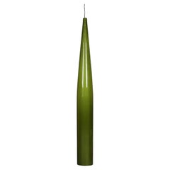 Olive Green Glass Pendant Light by Gino Vistosi Murano, Italy, 1960s