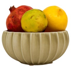 Retro Olive-Green/Gray Ceramic Bowl, Pia Rönndahl Rörstrand, Scandinavian Modern