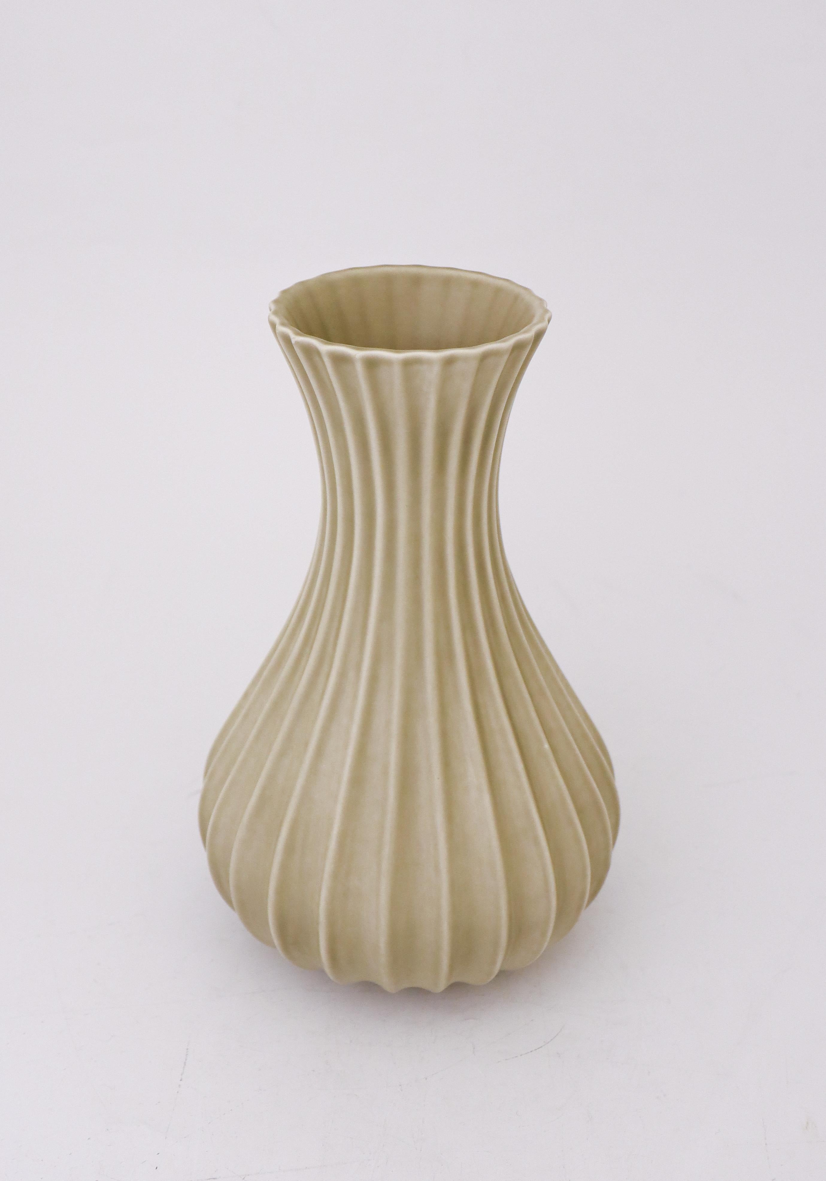 Olive Green / Grey Ceramic Vase, Pia Rönndahl Rörstrand, Scandinavian Modern In Excellent Condition In Stockholm, SE