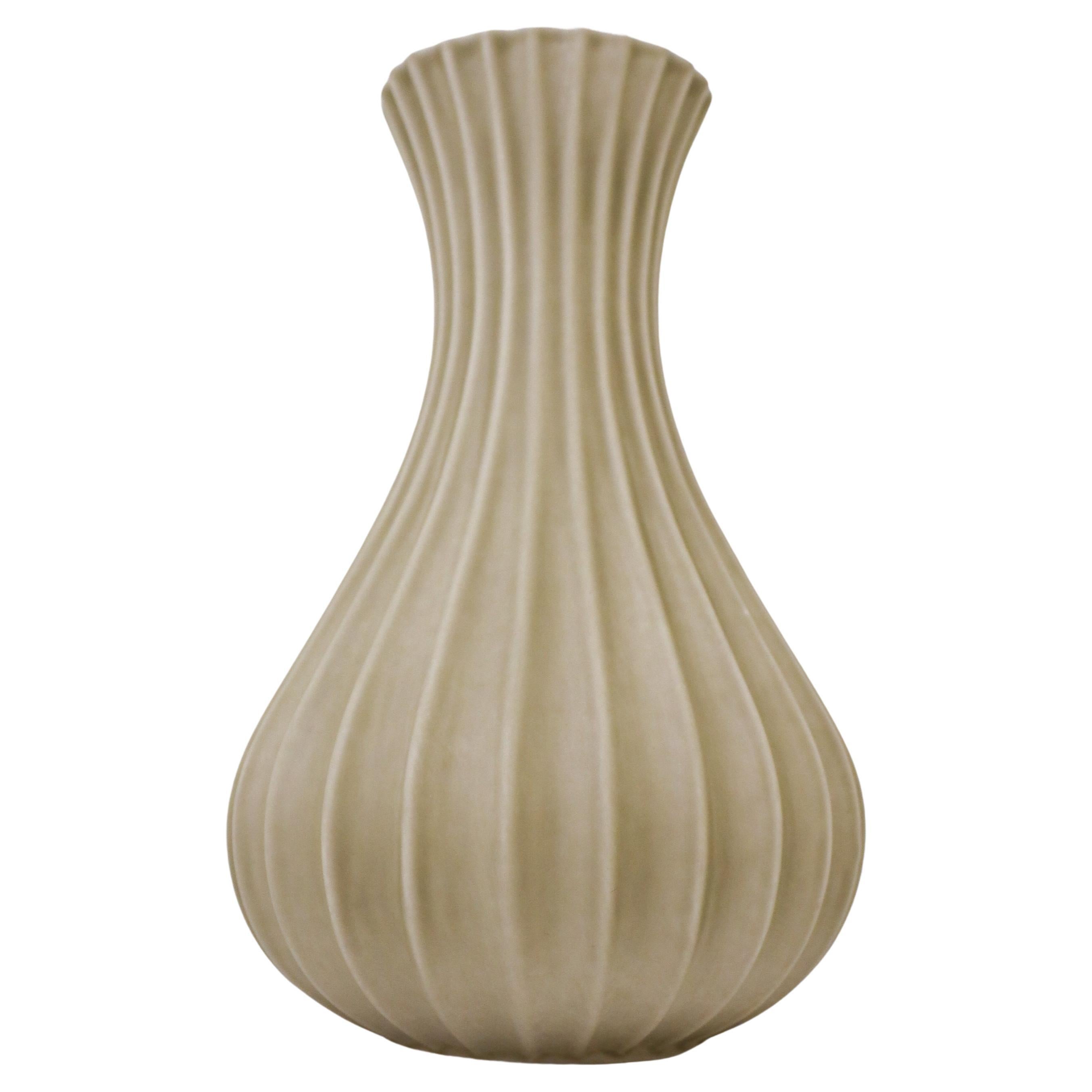 Olive Green / Grey Ceramic Vase, Pia Rönndahl Rörstrand, Scandinavian Modern