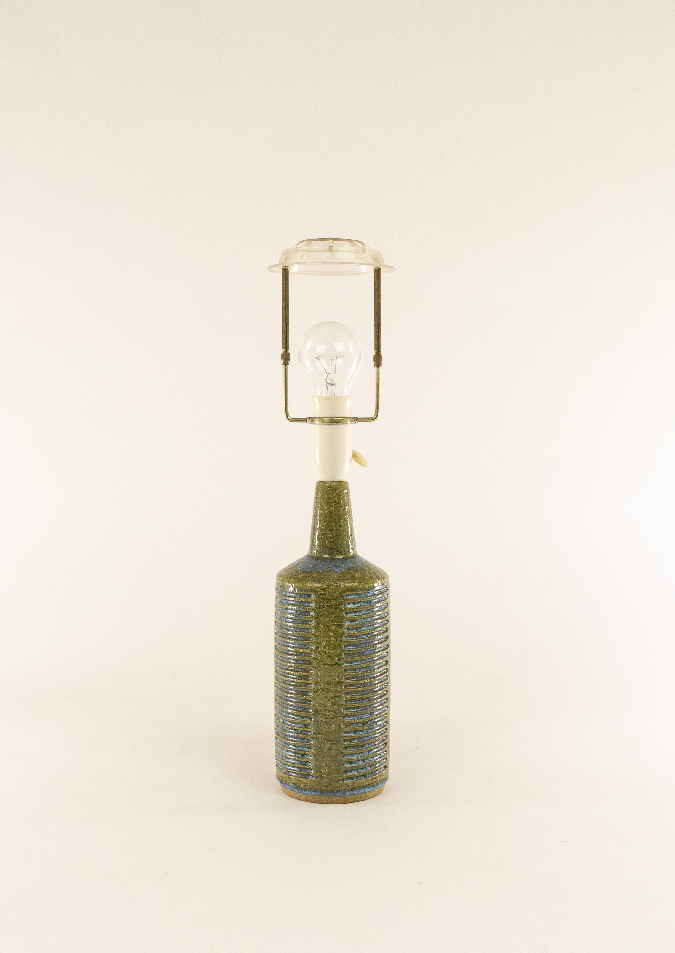 Hand-Crafted Olive Green & Light Blue Table Lamp Model DL/30 by Per Linnemann-Schmidt, 1960s