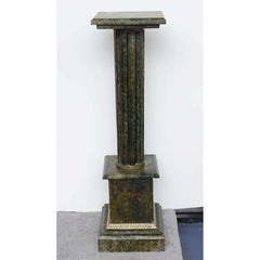 Deep Olive Green Marble Pedestal