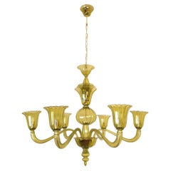 Olive green Murano glass chandelier