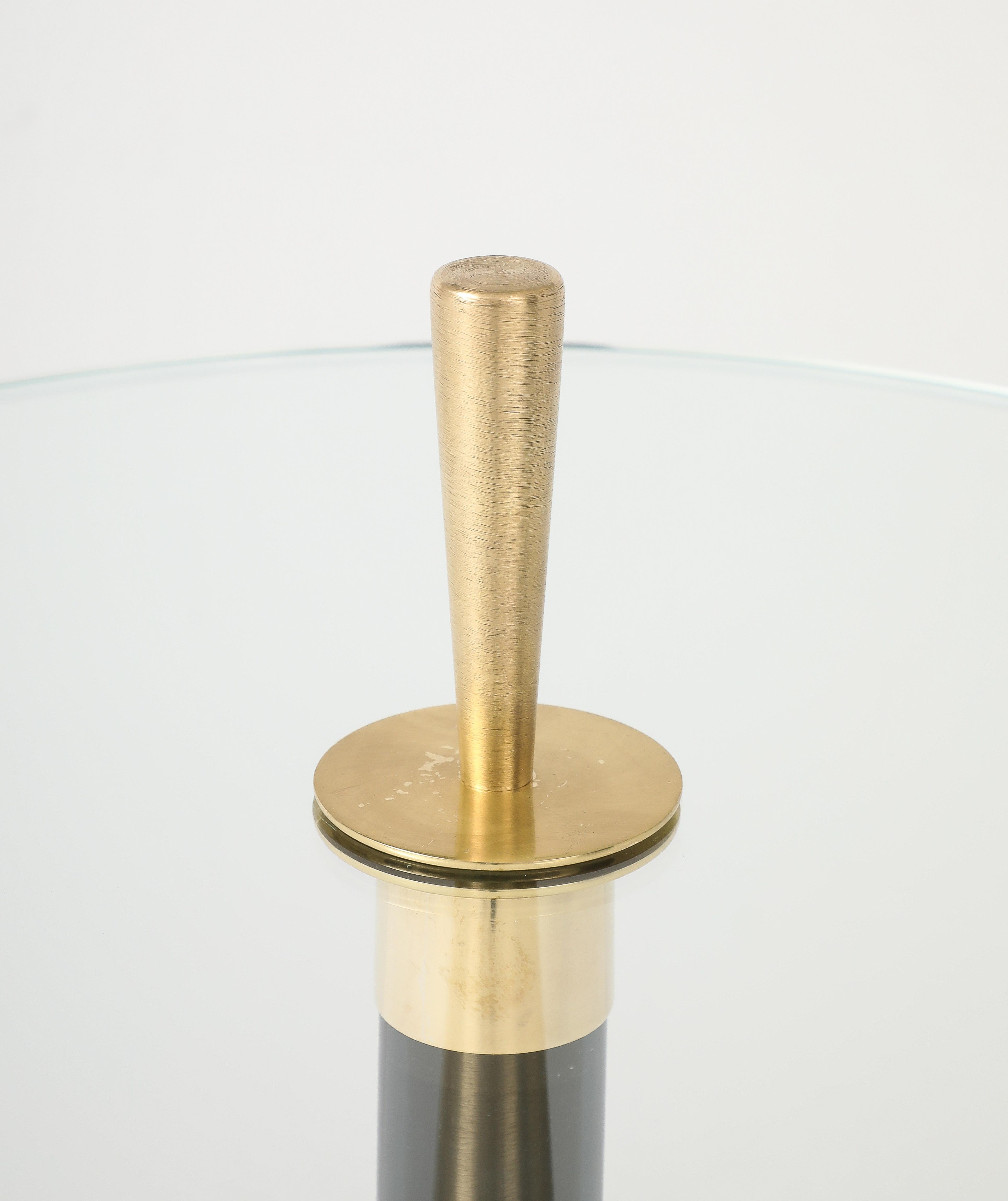 Olive Green Murano Glass Glass Stem Side Table im Angebot 7