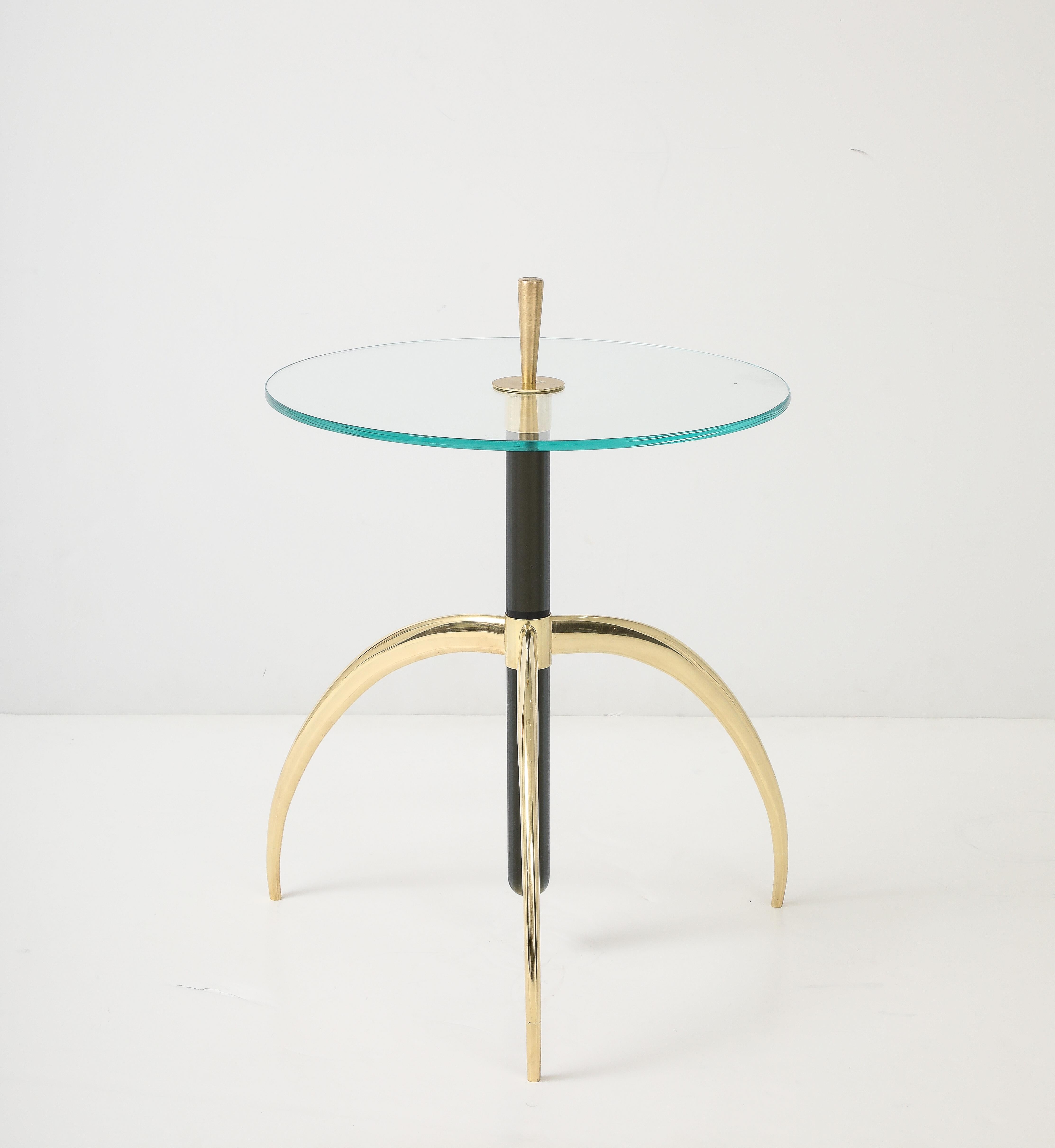 Olive Green Murano Glass Glass Stem Side Table im Angebot 1