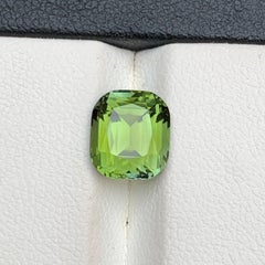 Olive Green Natural Tourmaline 2.84 Carat Cushion Cut Loose Gemstone for Ring
