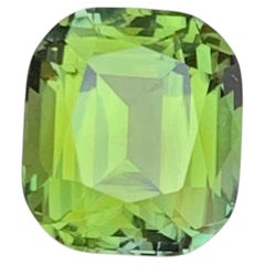 Olive Green Natural Tourmaline 2.84 Carat Cushion Cut Loose Gemstone for Ring