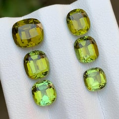 Olivgrüner natürlicher Turmalin, 9,19 Karat, Kissen-Schliff, lose Edelsteine, Paket