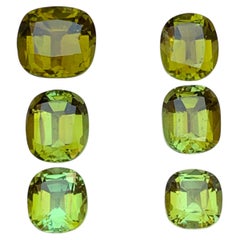 Olivgrüner natürlicher Turmalin, 9,19 Karat, Kissen-Schliff, lose Edelsteine, Paket