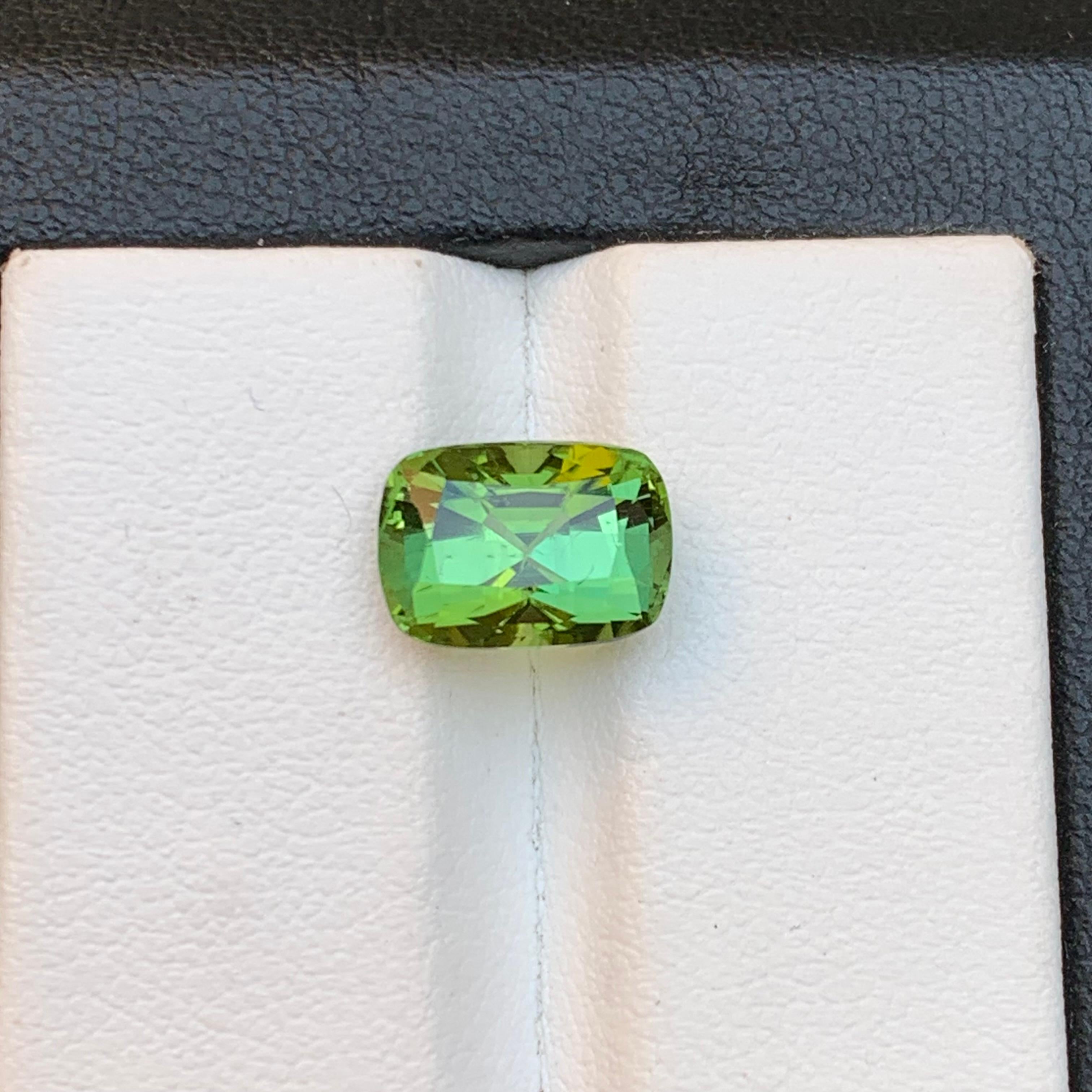 Olive Grün Natürlicher Turmalin Ring Lose Edelstein 3,45 Ct Kissenschliff im Angebot 6