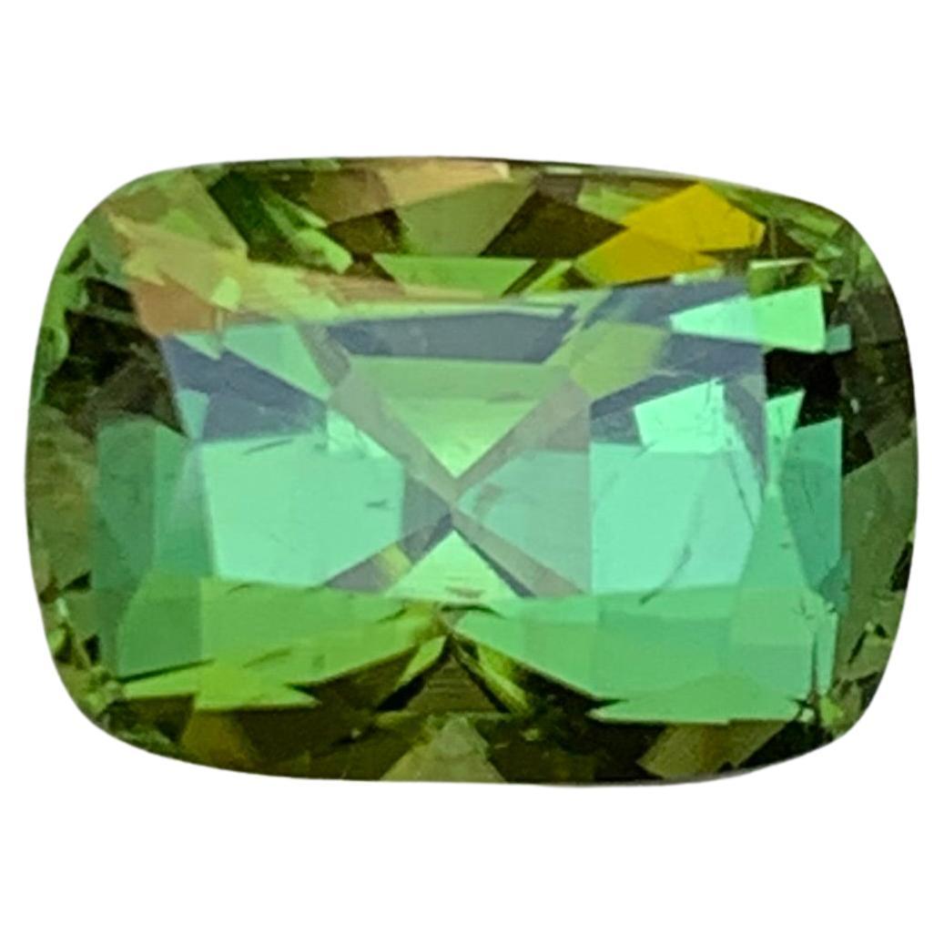 Olive Grün Natürlicher Turmalin Ring Lose Edelstein 3,45 Ct Kissenschliff im Angebot