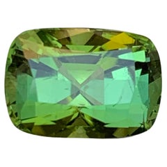 Olive Grün Natürlicher Turmalin Ring Lose Edelstein 3,45 Ct Kissenschliff