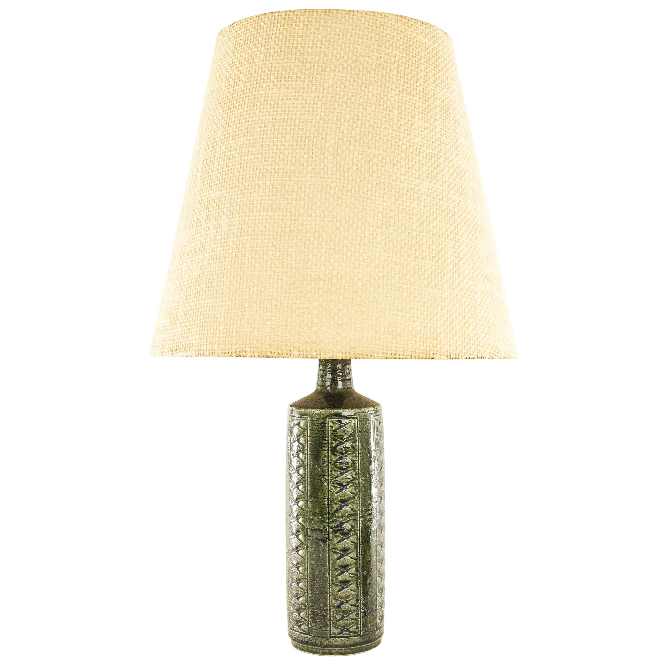 Olive green Palshus table lamp model DL/27 by Annelise and Per Linnemann-Schmidt