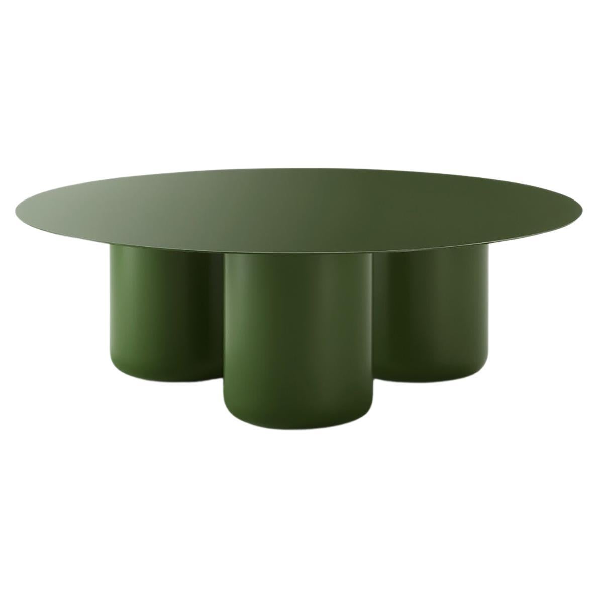 Olive Green Round Table by Coco Flip For Sale