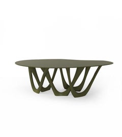 Olive Green Steel Sculptural G-Table by Zieta