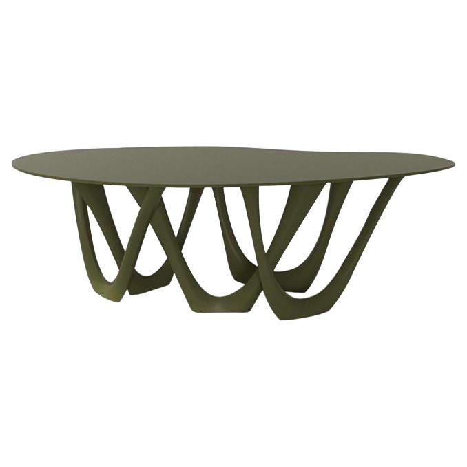 Olive Green Steel Sculptural G-Table by Zieta For Sale