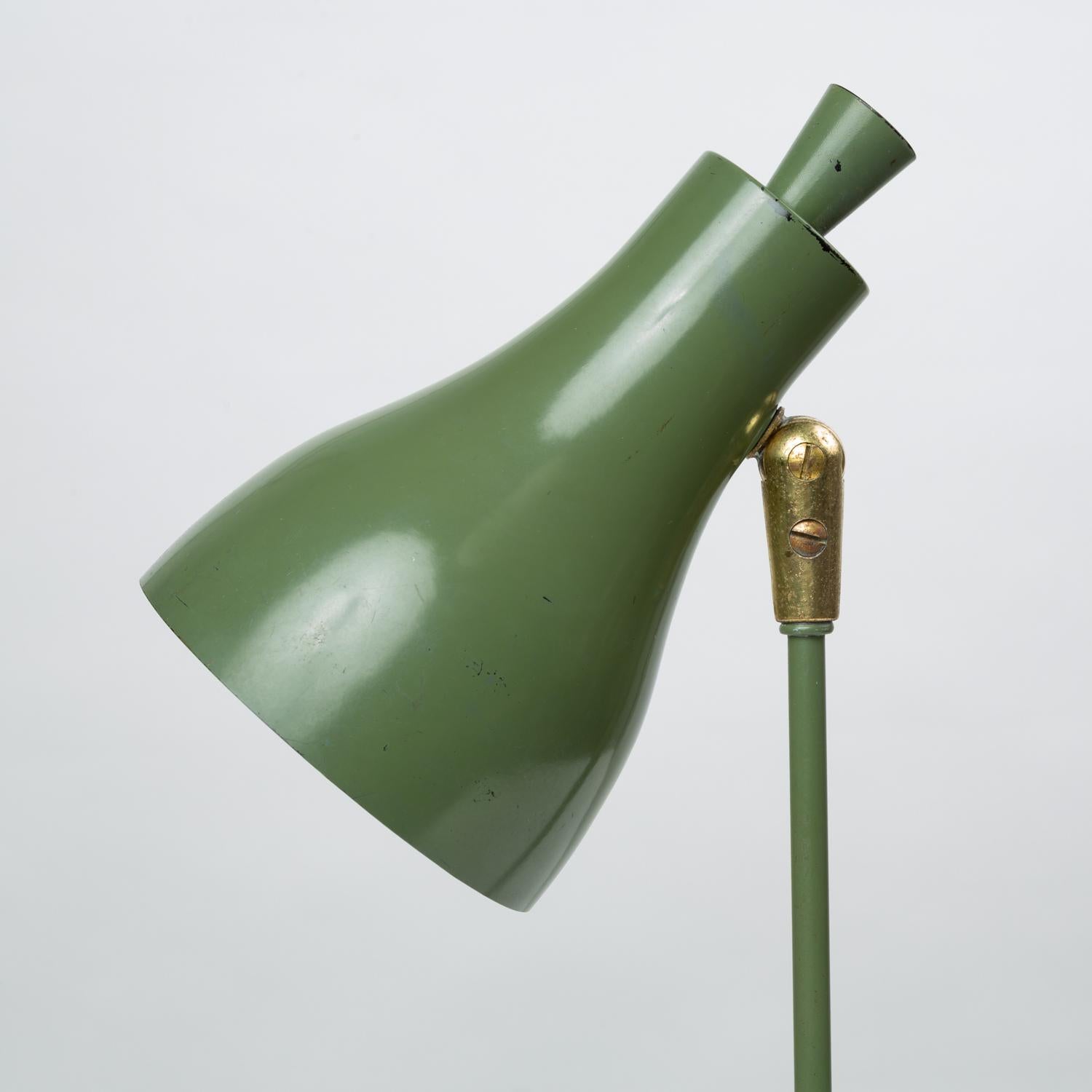 American Olive Green Wall Lamp by Gerald Thurston for Lightolier