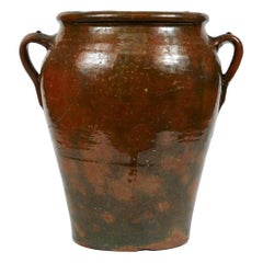 Pot à olives français en céramique du 19ème siècle