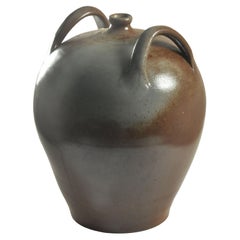 Olive Jar in Sandstone, Grey and Brown Color, France XX Century 