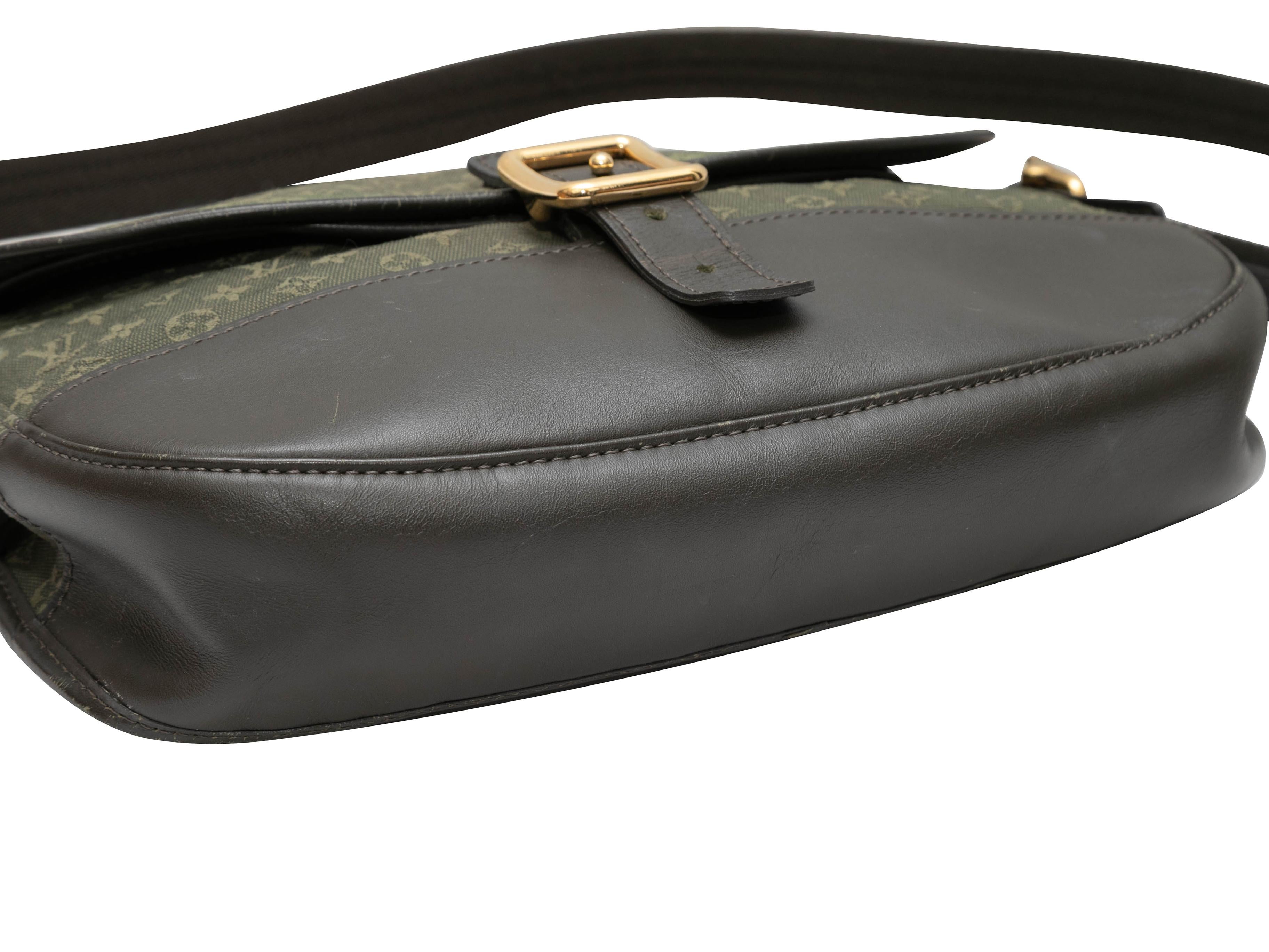 Women's Olive Louis Vuitton Mini Lin Canvas & Leather Crossbody Bag