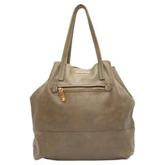 Olive Miu Miu Leather Tote Bag